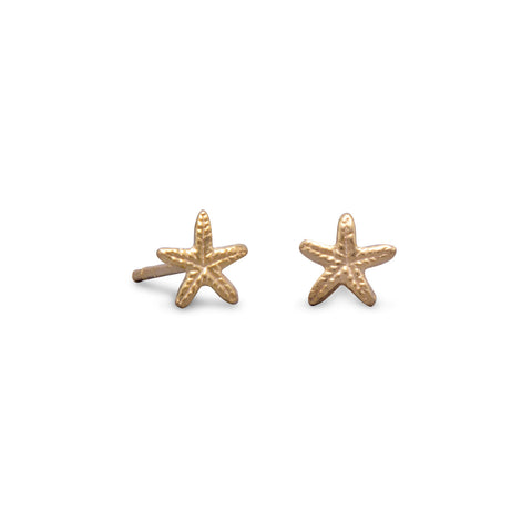 Gold Plated Starfish Stud Earrings
