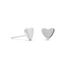 Polished Heart Stud Earrings