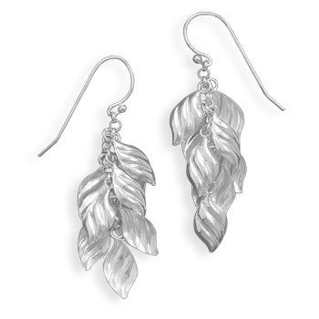 Leaf Drop French Wire Earrings