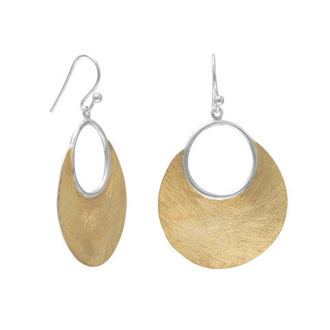 14 Karat Gold Plated Brushed Earrings