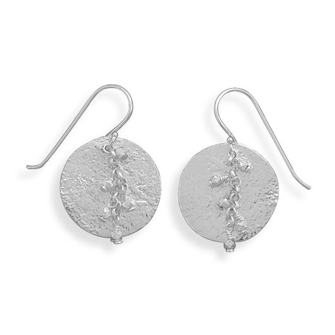 Earrings with Textured Disc and Beads