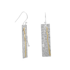 Two Toned Bar Drop Earrings