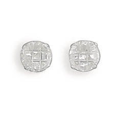 5mm 9 Cut Round CZ Earrings