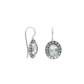 Oxidized Blue Topaz Earrings
