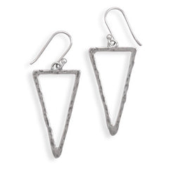 Oxidized Triangle French Wire Earrings