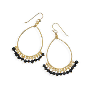 14 Karat Gold Plated Earrings with Black Onyx