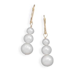 Graduated Cultured Freshwater Pearl Drop Earrings
