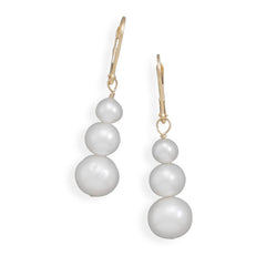 Graduated Cultured Freshwater Pearl Drop Earrings