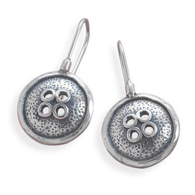 Oxidized Button Design Earrings