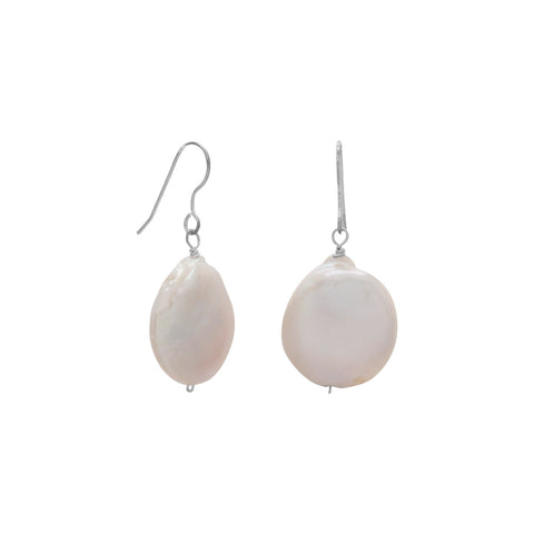 Cultured Freshwater Coin Pearl Earrings