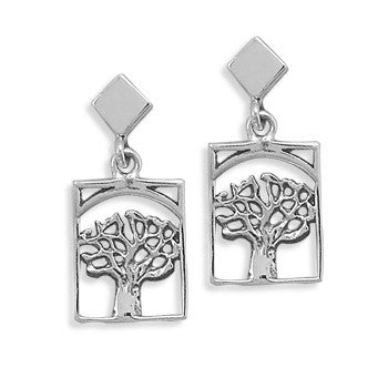 Cut Out Tree Post Earrings