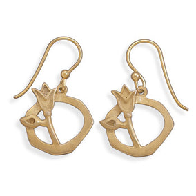 14 Karat Gold Plated Tulip Design Earrings