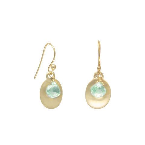 14 Karat Gold Plated Aquamarine Earrings
