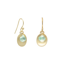 14 Karat Gold Plated Aquamarine Earrings
