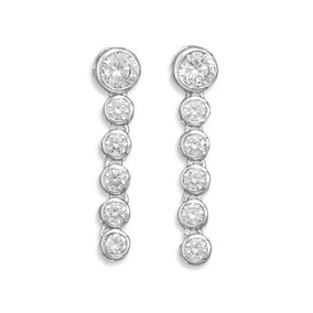 6 Dangle CZ Post Earrings