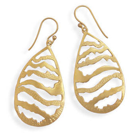 14 Karat Gold Plated Pear Shape Earrings