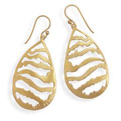 14 Karat Gold Plated Pear Shape Earrings