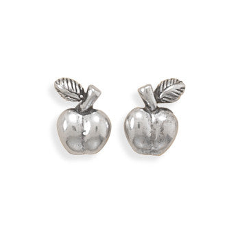 Oxidized Apple Earrings