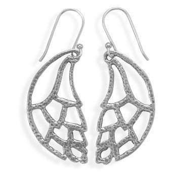 Cut Out Wing Design French Wire Earrings