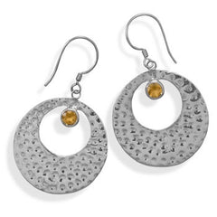 Hammered Citrine Earrings