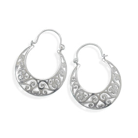Ornate Cut Out Horseshoe Shape Earrings