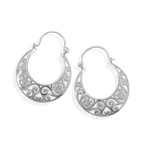 Ornate Cut Out Horseshoe Shape Earrings