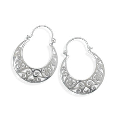 Ornate Cut Out Horseshoe Shape Earrings