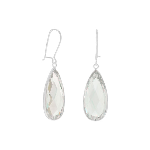 Clear CZ Drop Earrings