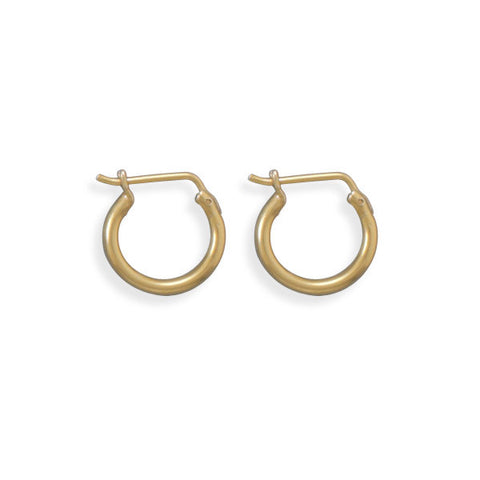 14 Karat Gold Plated 1.5mm x 13mm Hoops