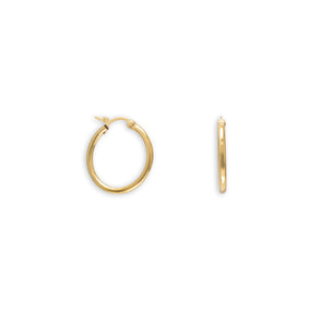 14 Karat Gold Plated 1.5mm x 20mm Hoops