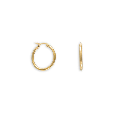 14 Karat Gold Plated 1.5mm x 20mm Hoops