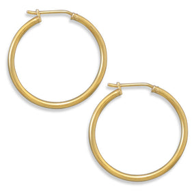 14 Karat Gold Plated 1.5mm x 26mm Hoops