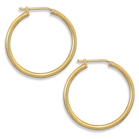 14 Karat Gold Plated 1.5mm x 26mm Hoops