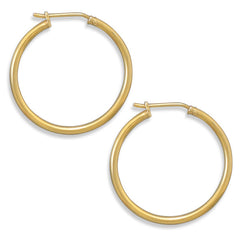 14 Karat Gold Plated 1.5mm x 26mm Hoops