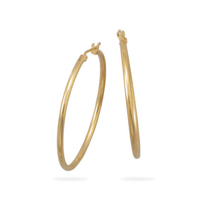 14 Karat Gold Plated 1.5mm x 41mm Hoops