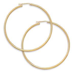 14 Karat Gold Plated 1.5mm x 51mm Hoops