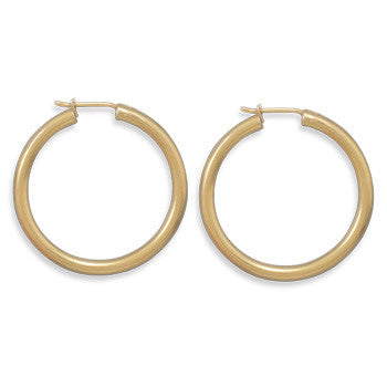 14 Karat Gold Plated 2.8mm x 32mm Hoops