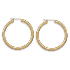 14 Karat Gold Plated 2.8mm x 32mm Hoops