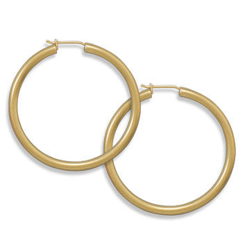 14 Karat Gold Plated 2.8mm x 40mm Hoops