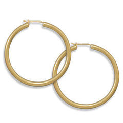 14 Karat Gold Plated 2.8mm x 40mm Hoops