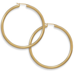 14 Karat Gold Plated 2.8mm x 50mm Hoops