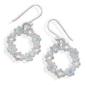 Flower Earrings with Synthetic Opal