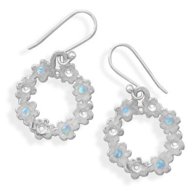 Flower Earrings with Synthetic Opal