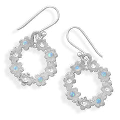 Flower Earrings with Synthetic Opal