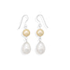 Yellow and White Shell Base Pearl Earrings