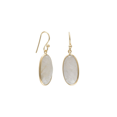 14 Karat Gold Plated Rutilated Quartz Earrings