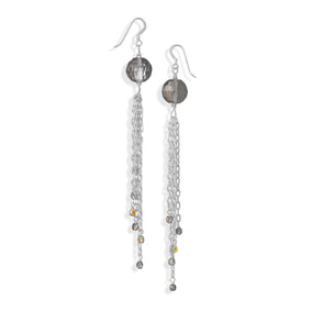 Crystal and Glass Bead Chain Drop Earrings