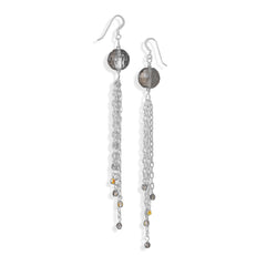 Crystal and Glass Bead Chain Drop Earrings