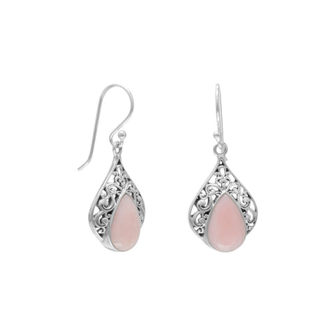 Ornate Pink Opal Earrings