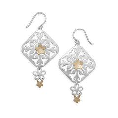 Flower Design Drop Earrings